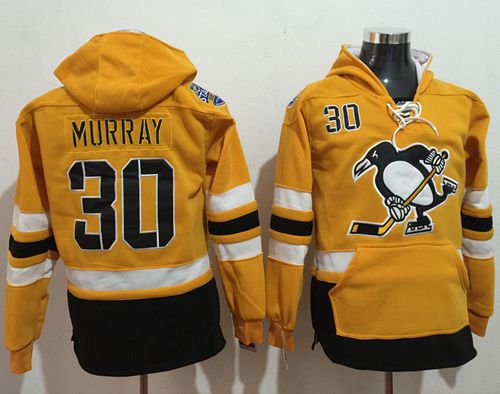 Penguins #30 Matt Murray Gold Sawyer Hooded Sweatshirt Stadium Series Stitched NHL Jersey - Click Image to Close
